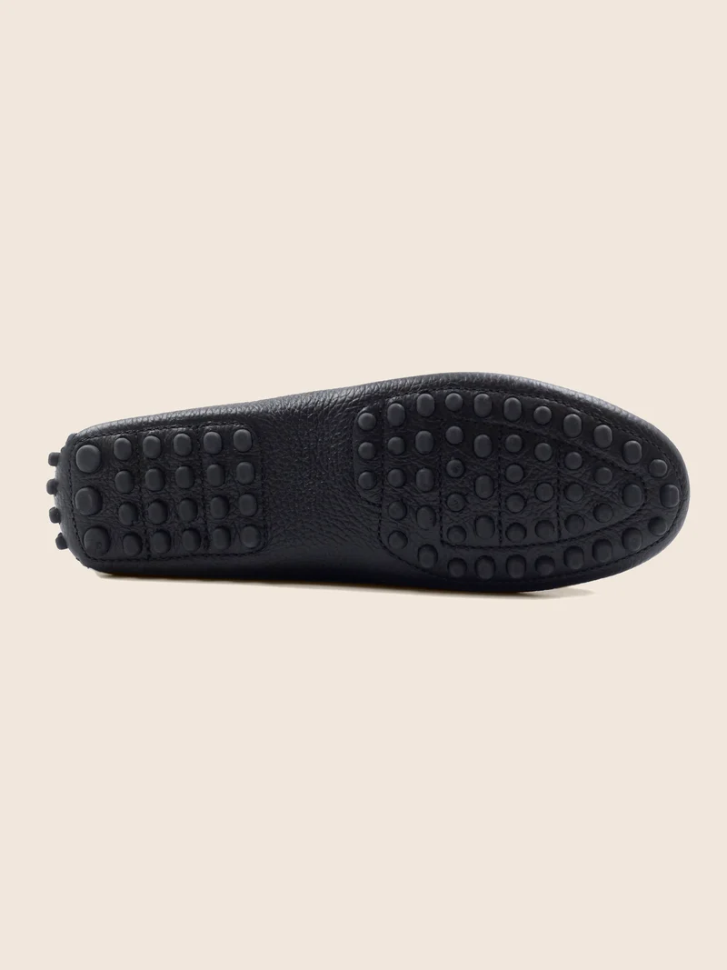 Mocassins cuir grainé noir