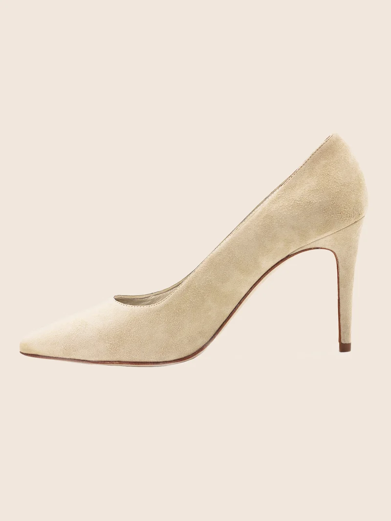 Escarpins cuir daim beige