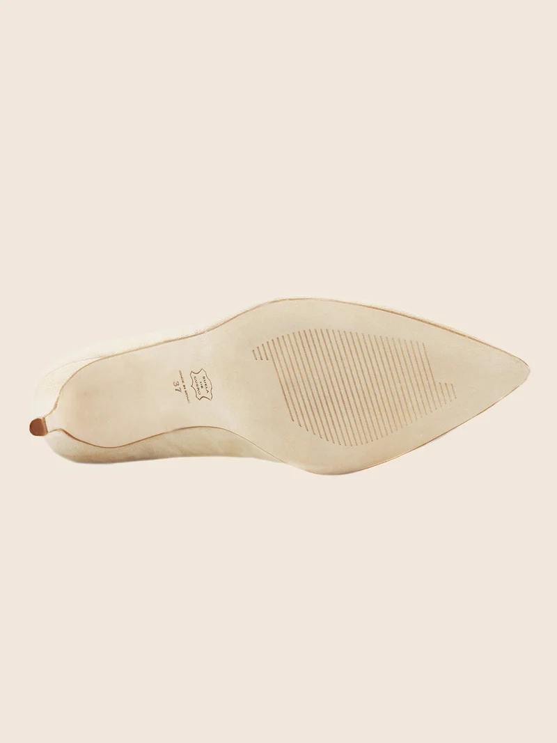 Escarpins cuir daim beige