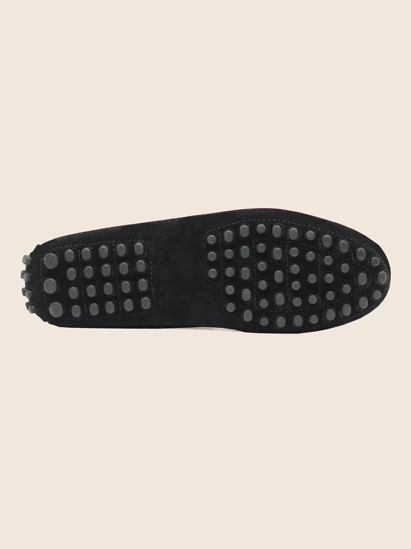 Mocassins cuir daim noir