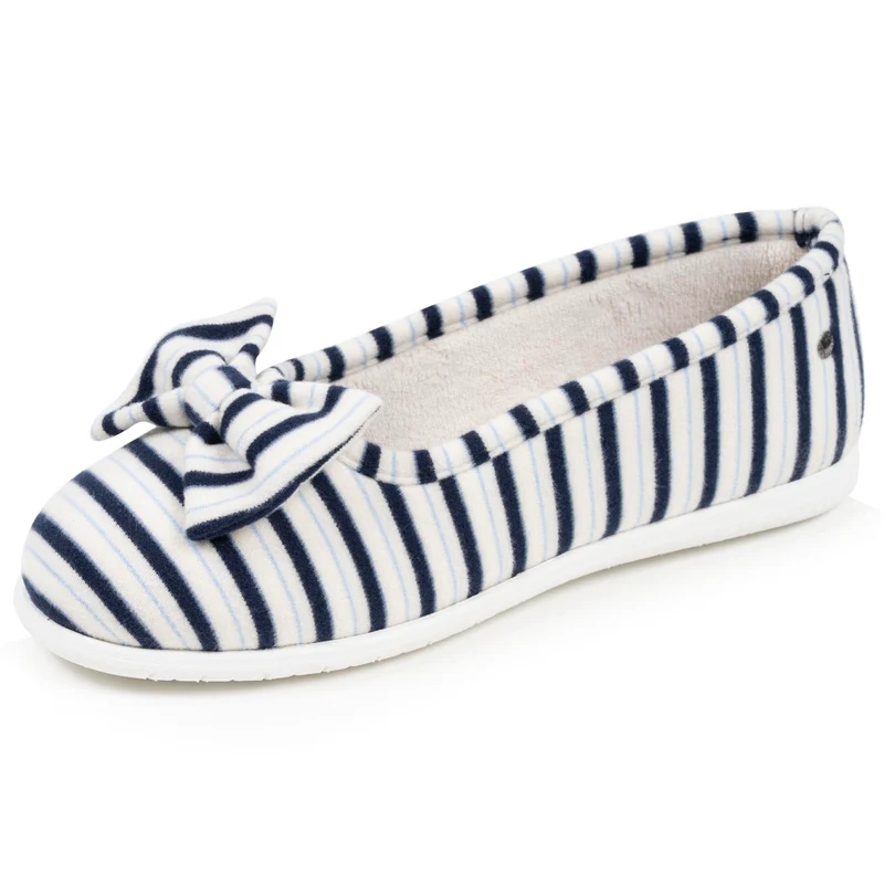 Chaussons ballerines Femme Rayures bleues