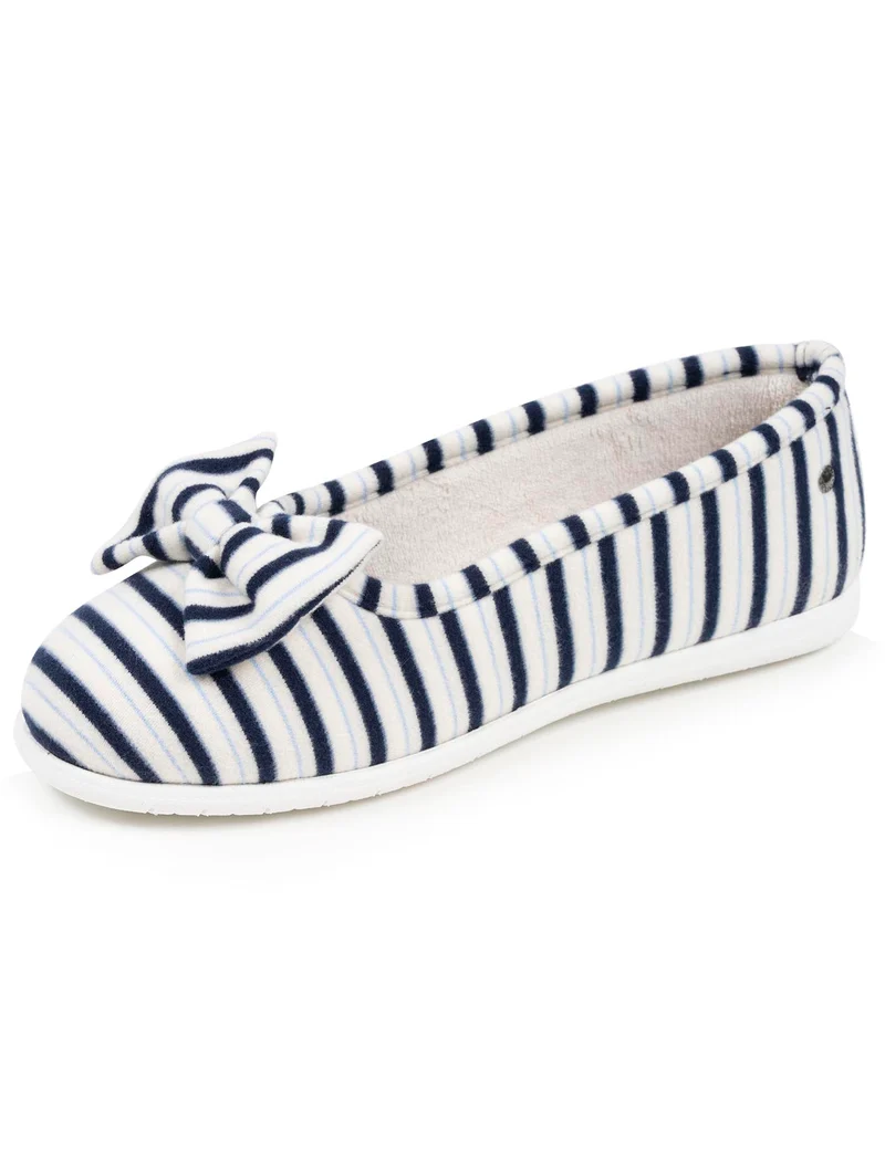 Chaussons ballerines Femme Rayures bleues