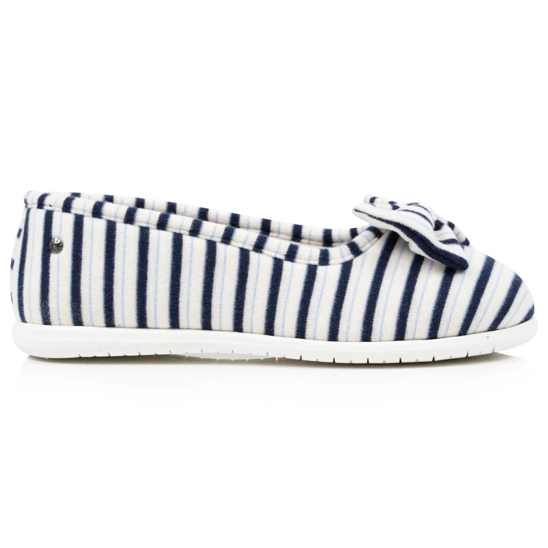 Chaussons ballerines Femme Rayures bleues
