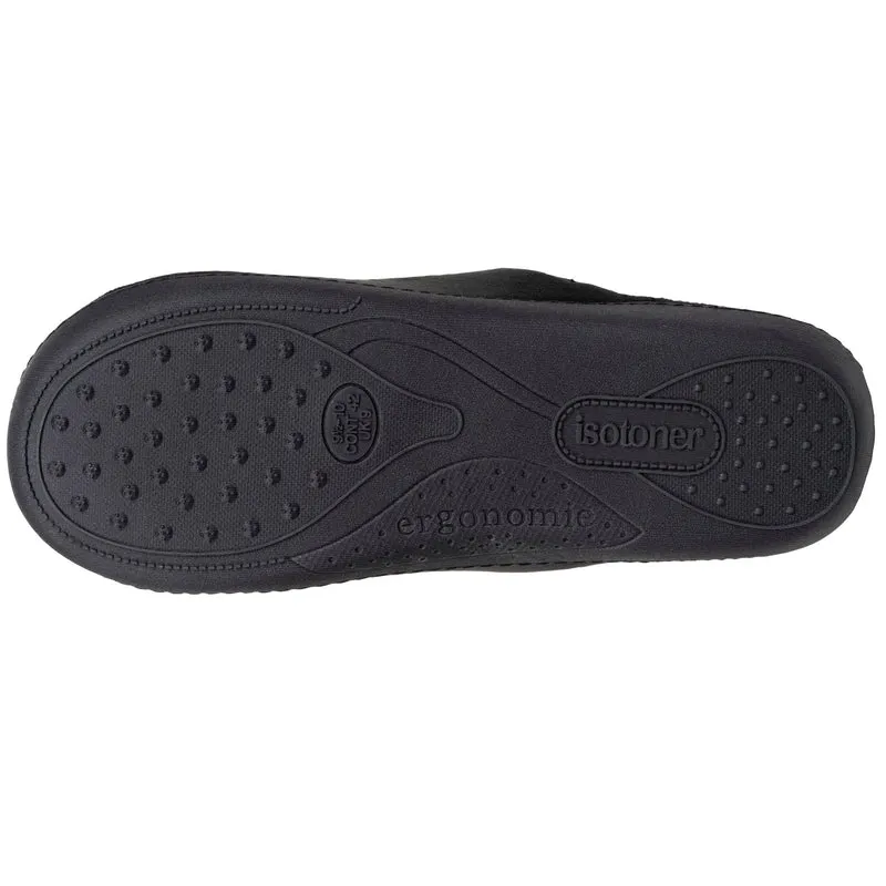 Chaussons mules Homme Noir intérieur rayures