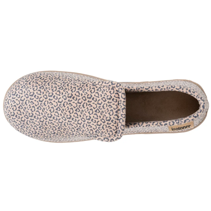 Chaussons charentaises Femme Léopard beige