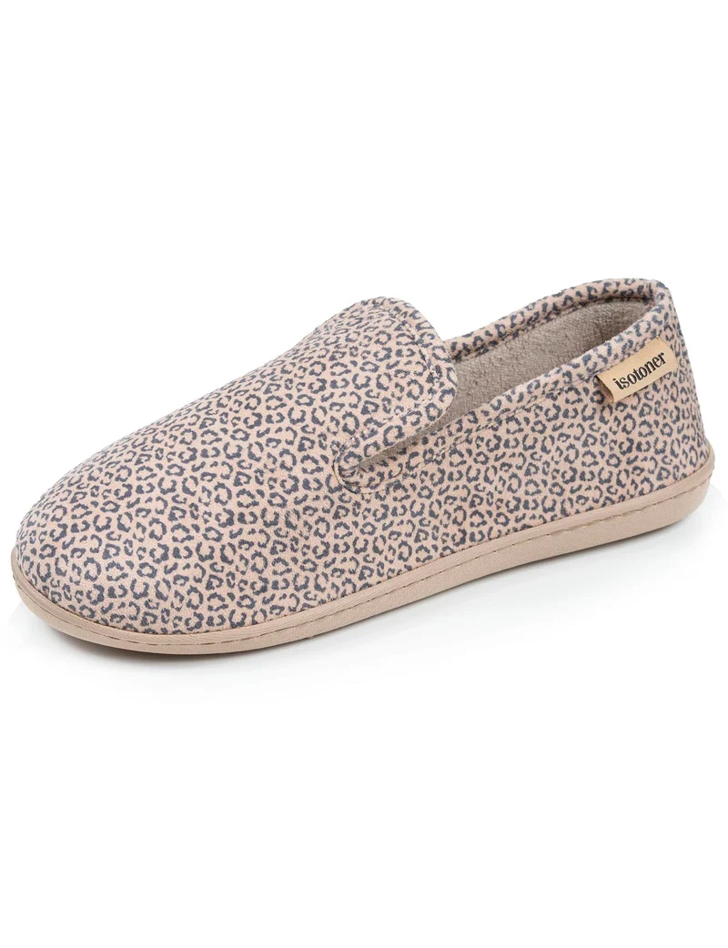 Chaussons charentaises Femme Léopard beige