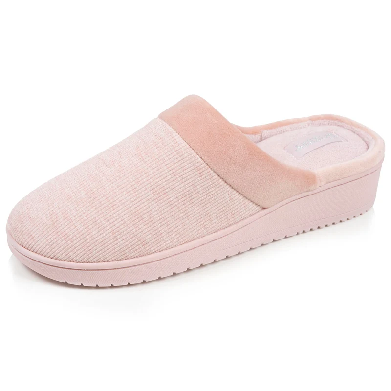 Chaussons mules talon Femme Blush velours