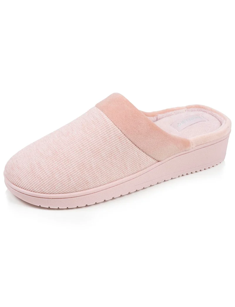Chaussons mules talon Femme Blush velours