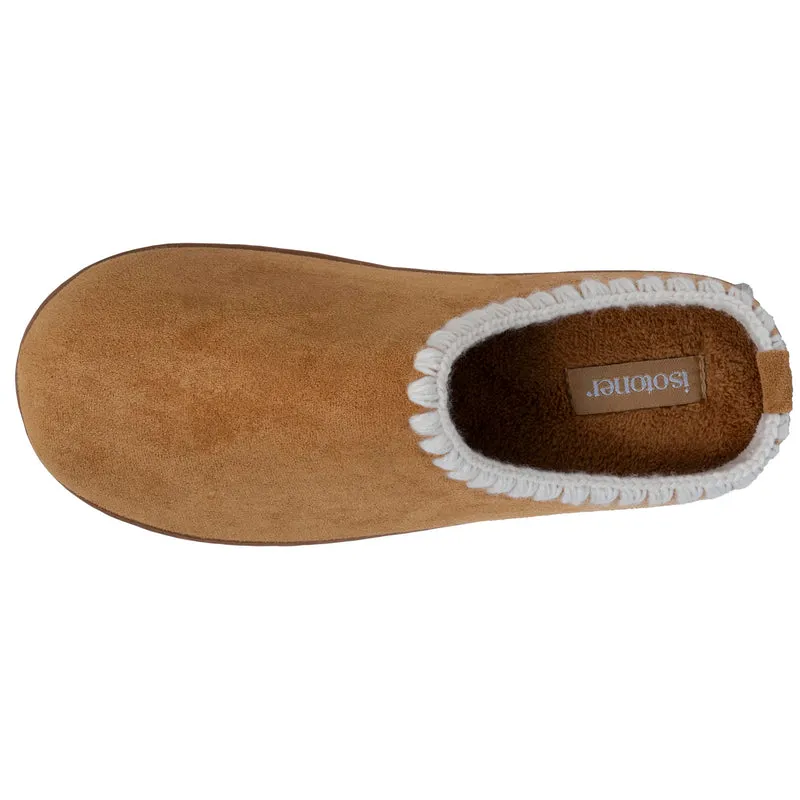 Chaussons mules Femme plateforme Camel liseré