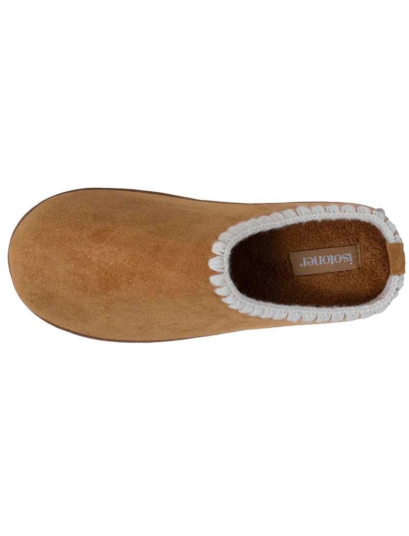 Chaussons mules Femme plateforme Camel liseré