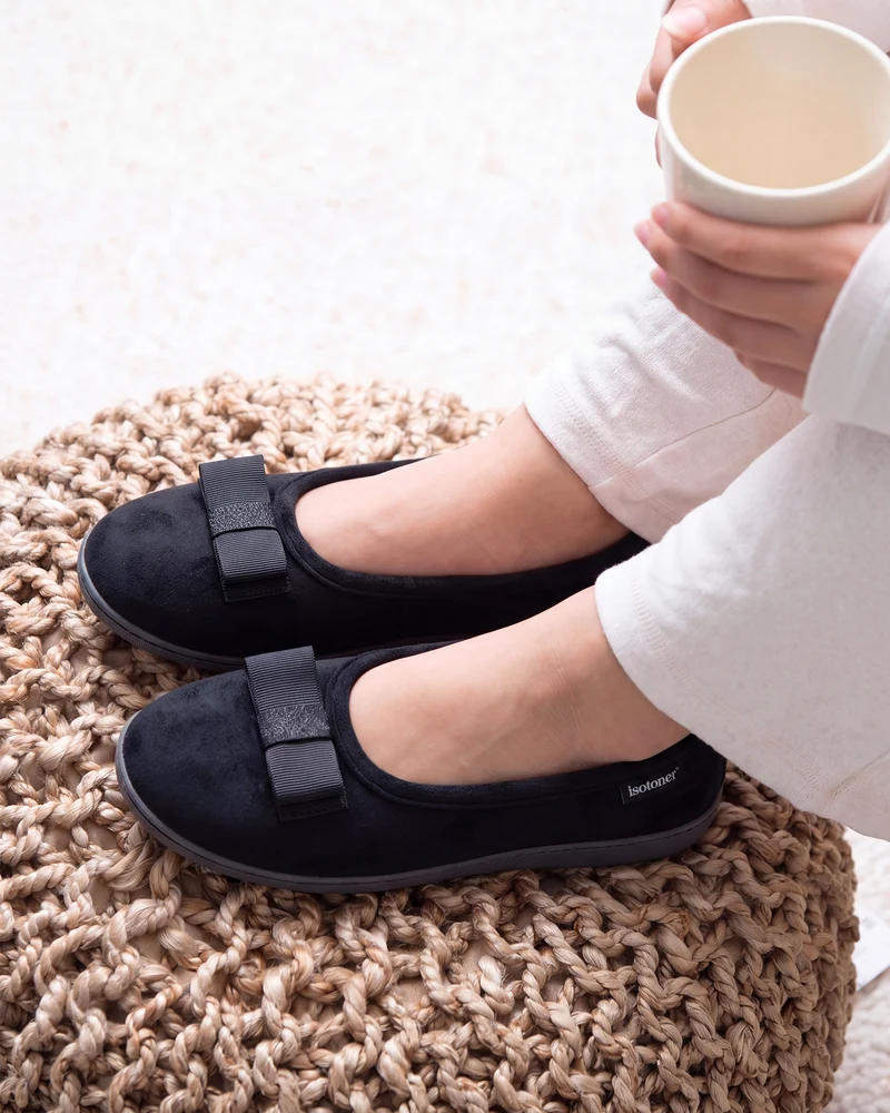 Chaussons ballerines Femme ergonomiques Noir