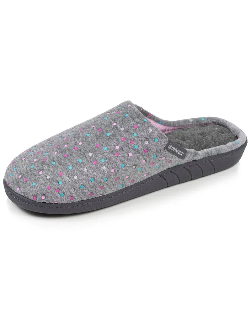 Chaussons mules Femme ergonomiques Pois gris