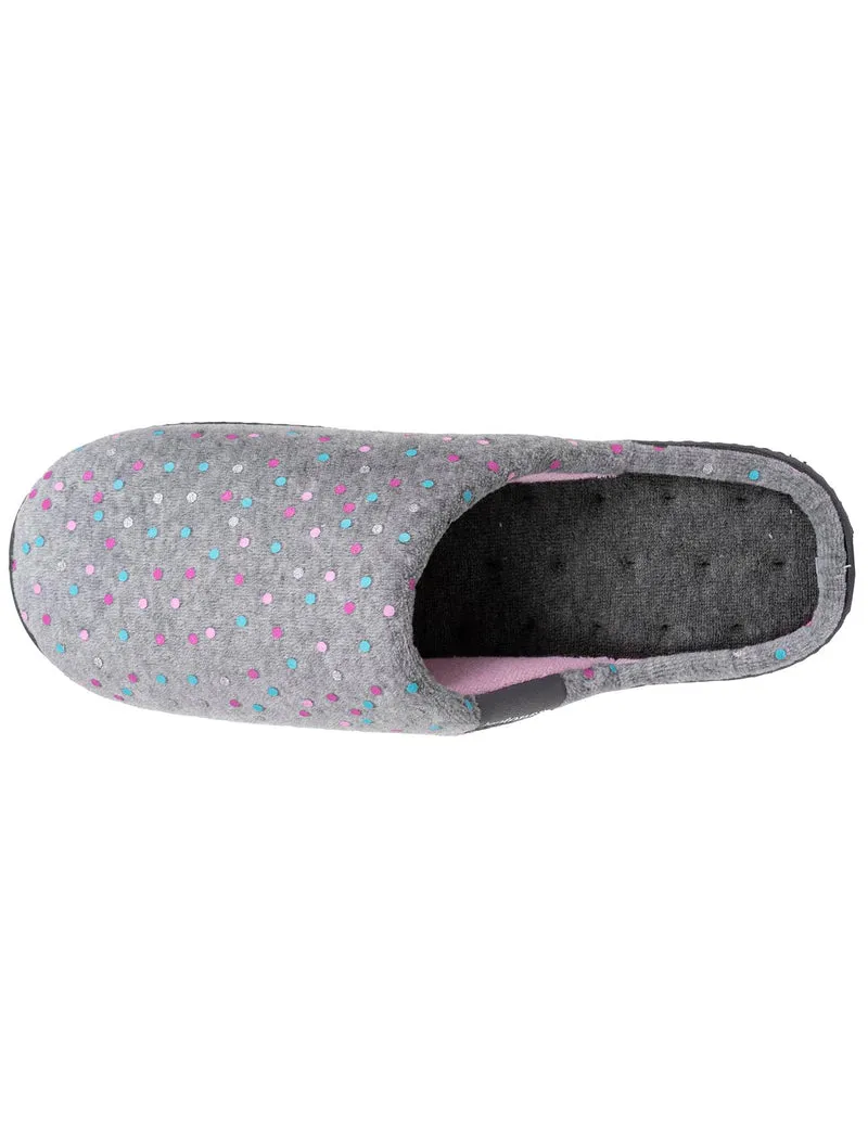Chaussons mules Femme ergonomiques Pois gris