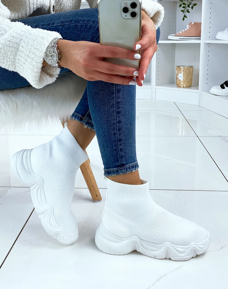 Baskets chaussette blanches