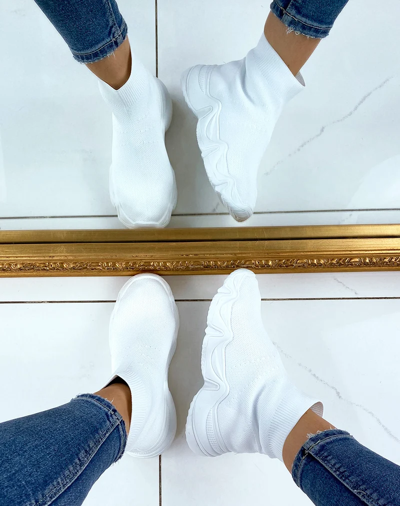 Baskets chaussette blanches