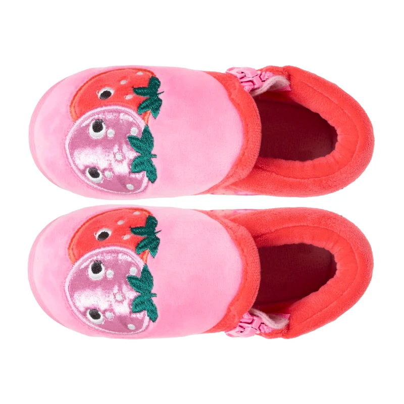 Chaussons bottillons zip Bébé fraise Rose