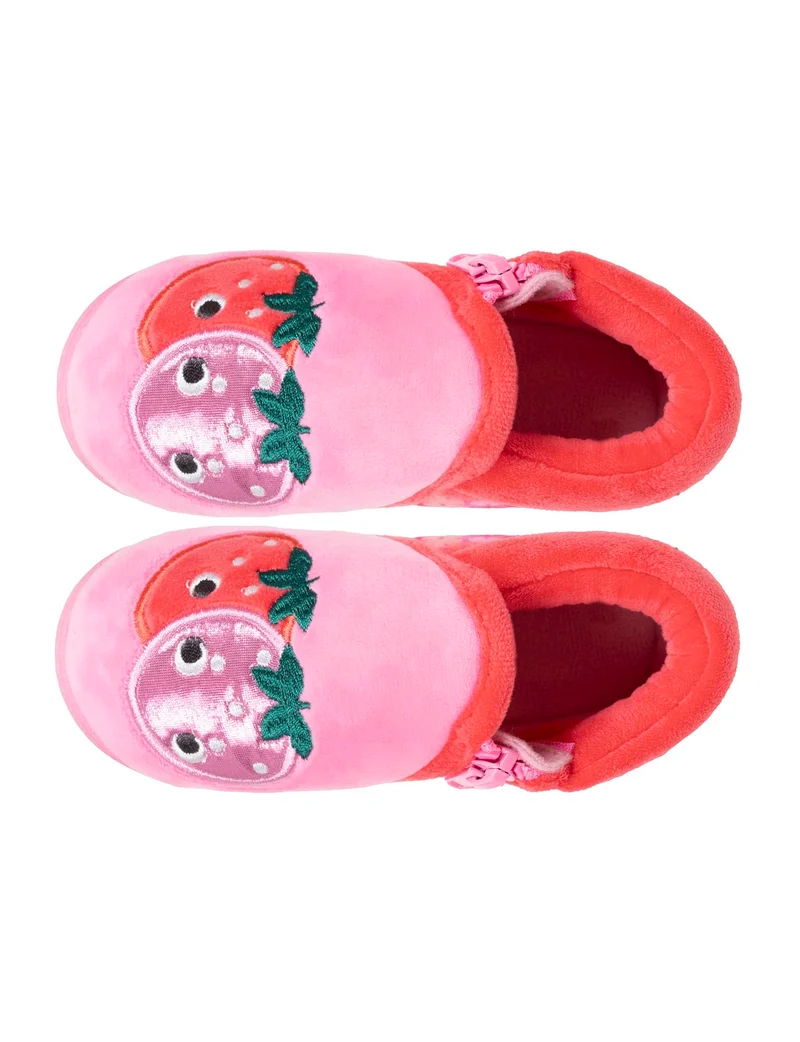 Chaussons bottillons zip Bébé fraise Rose