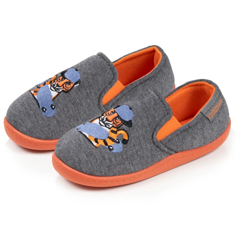Chaussons mocassins Enfant tigre Gris chiné