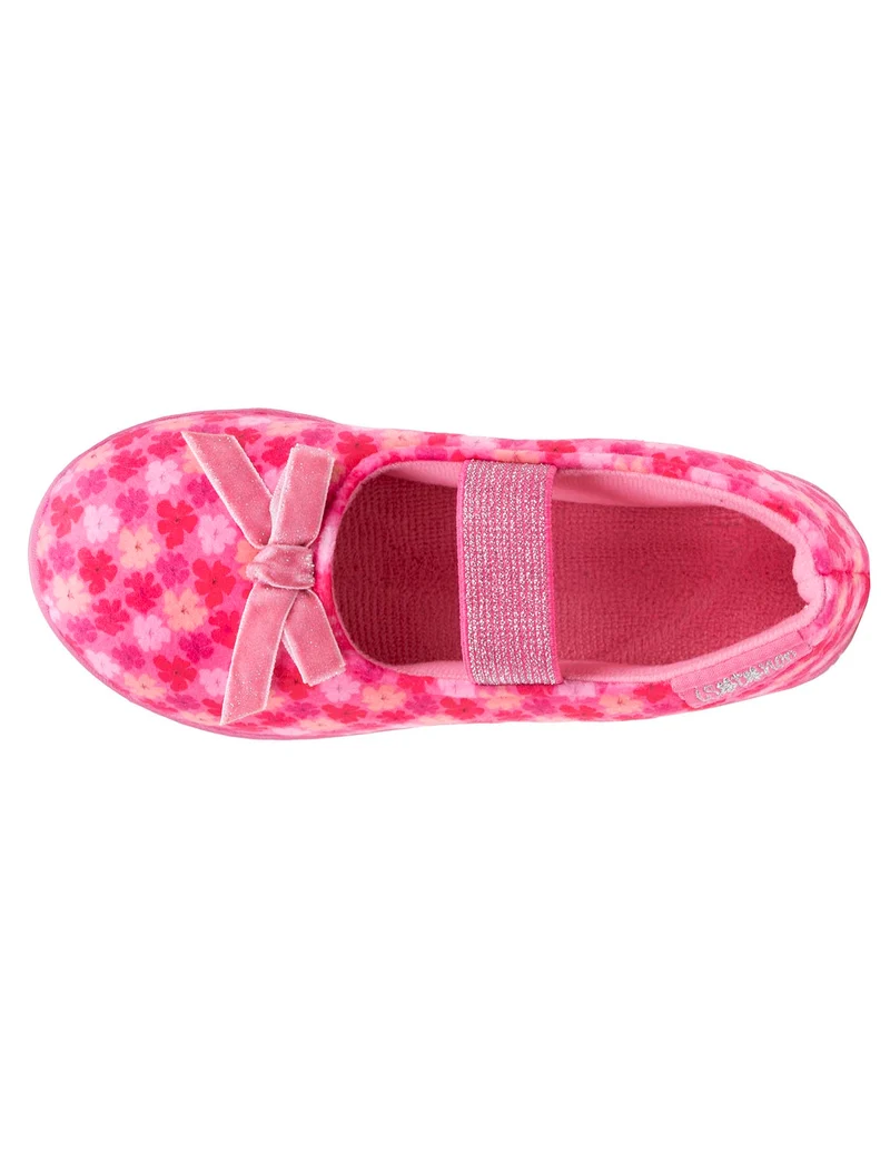 Chaussons ballerines Enfant Fleurs rose