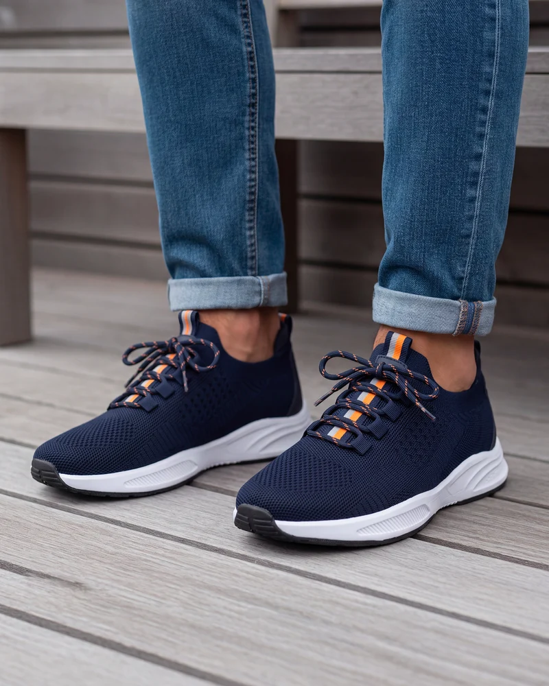 Basket Confort Homme slip-on Marine/Orange