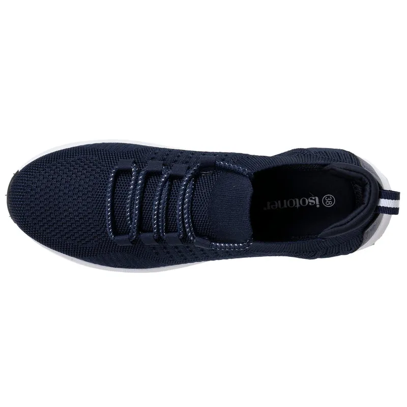 Baskets confort Femme slip-on lacets Marine