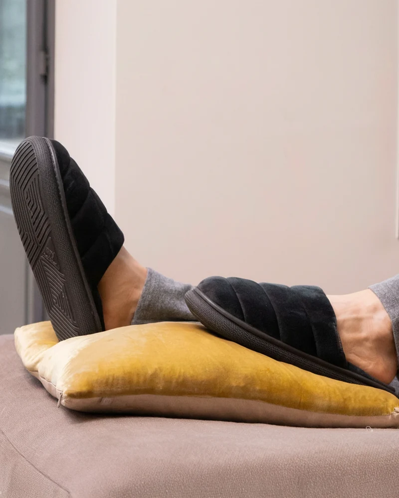 Chaussons mules Homme BLOUP Gris velours