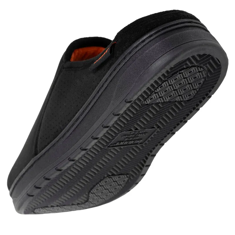 Chaussons mules Homme Noir perforées