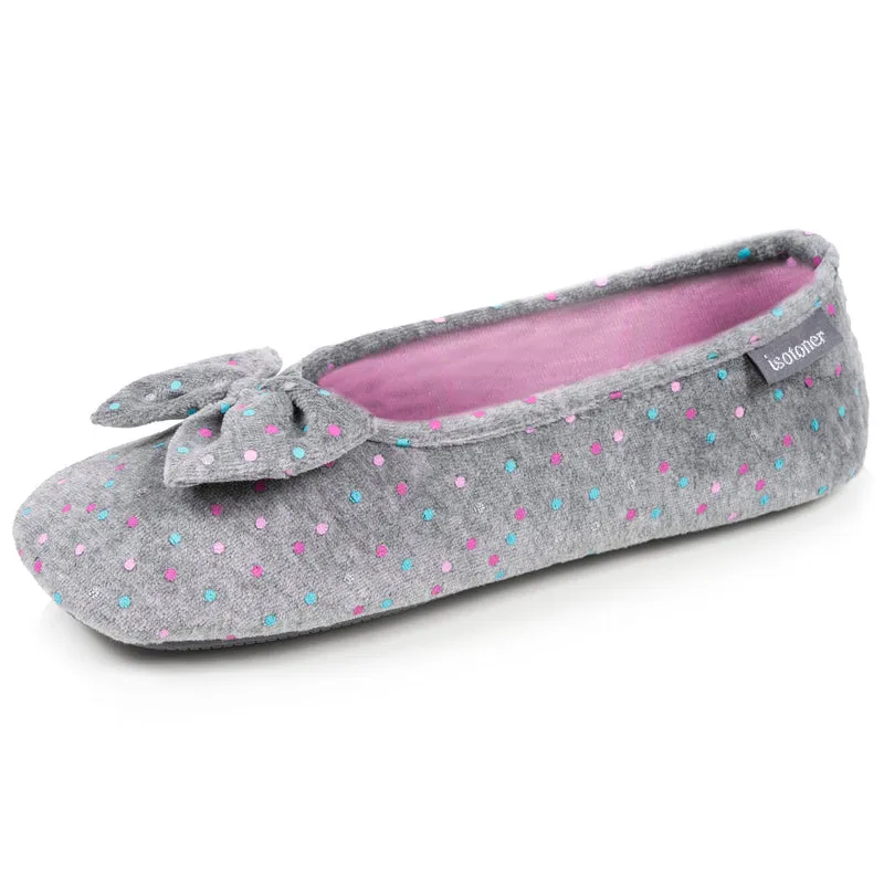 Chaussons ballerines Femme Pois gris