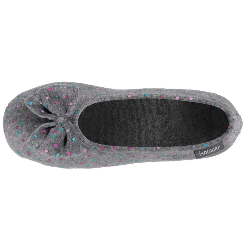 Chaussons ballerines Femme Pois gris