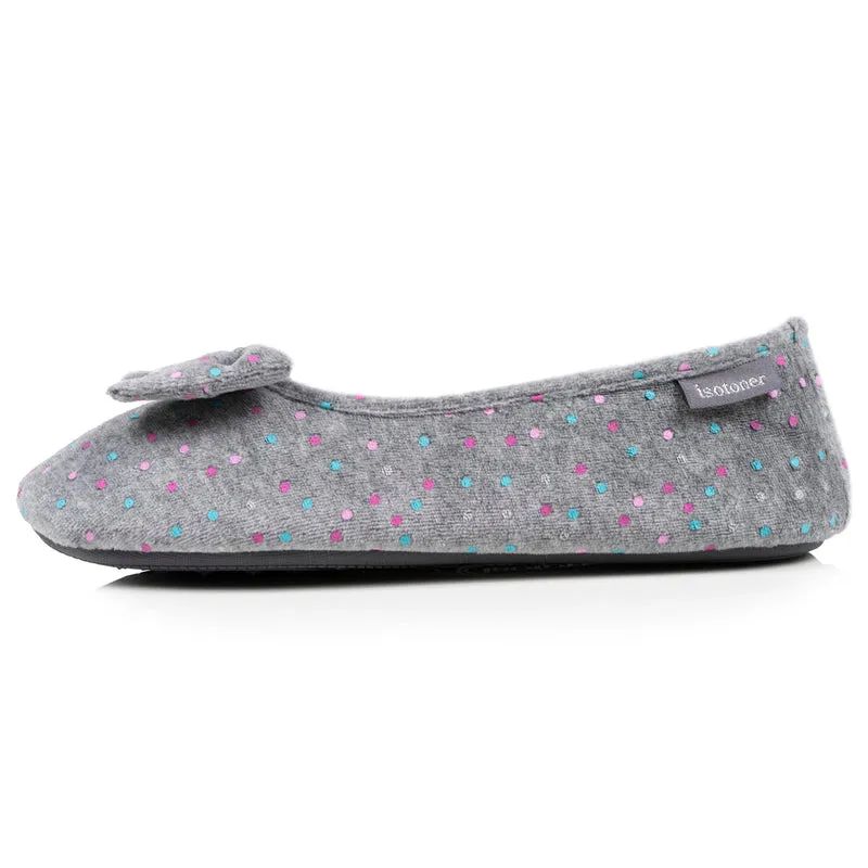 Chaussons ballerines Femme Pois gris