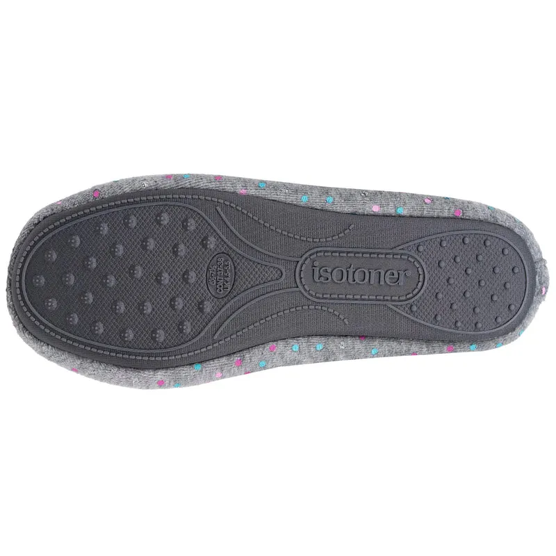 Chaussons ballerines Femme Pois gris
