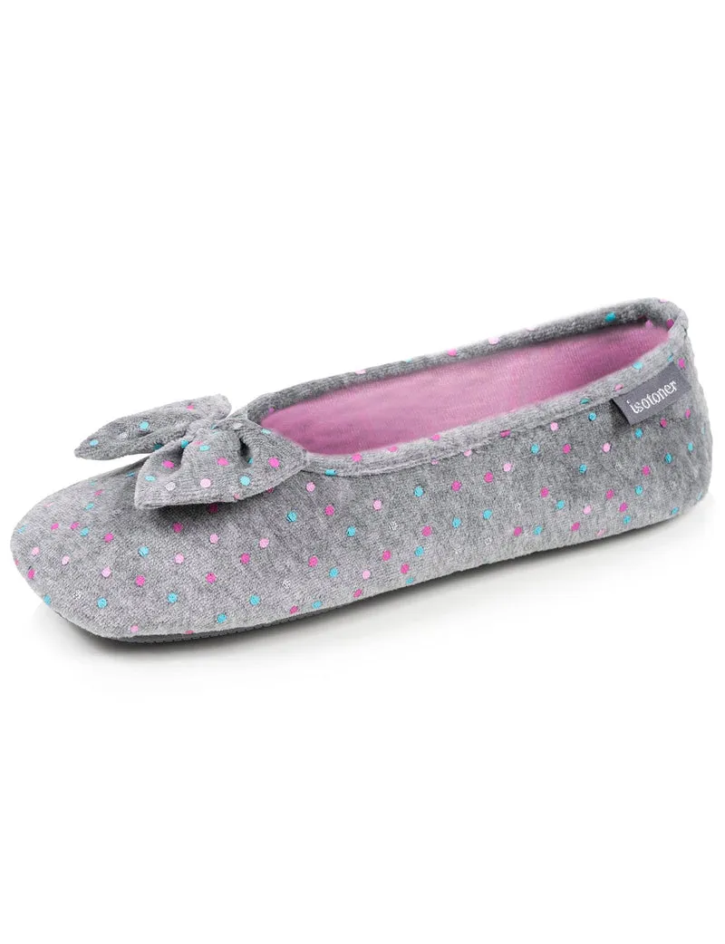 Chaussons ballerines Femme Pois gris