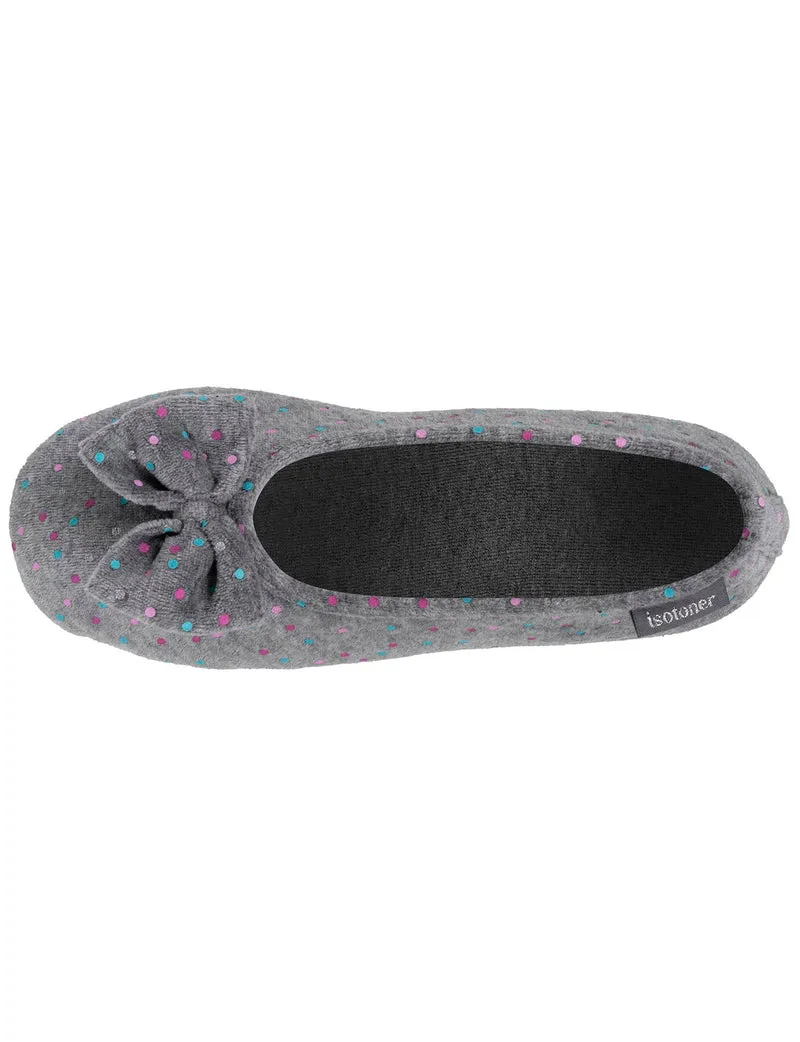 Chaussons ballerines Femme Pois gris