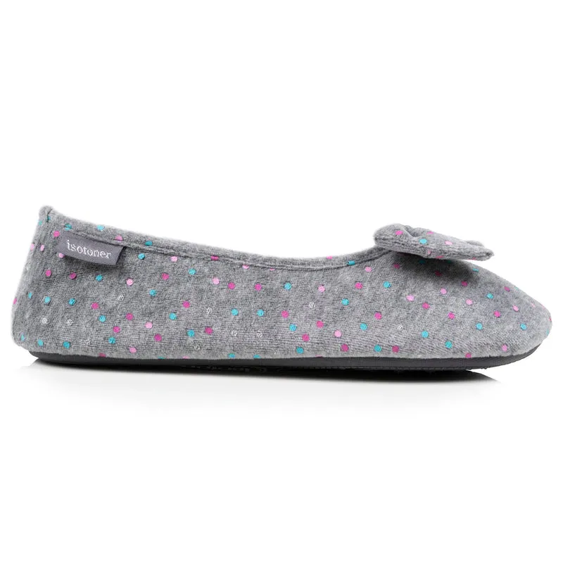 Chaussons ballerines Femme Pois gris