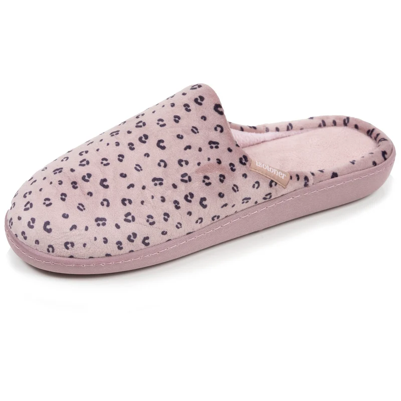 Chaussons mules Femme Léopard blush
