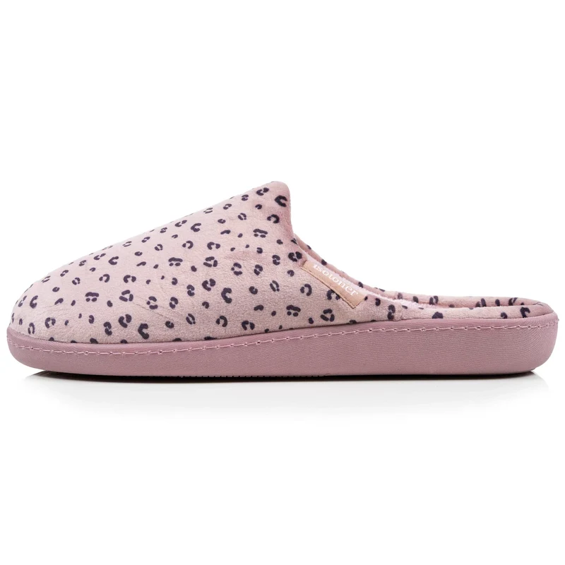 Chaussons mules Femme Léopard blush