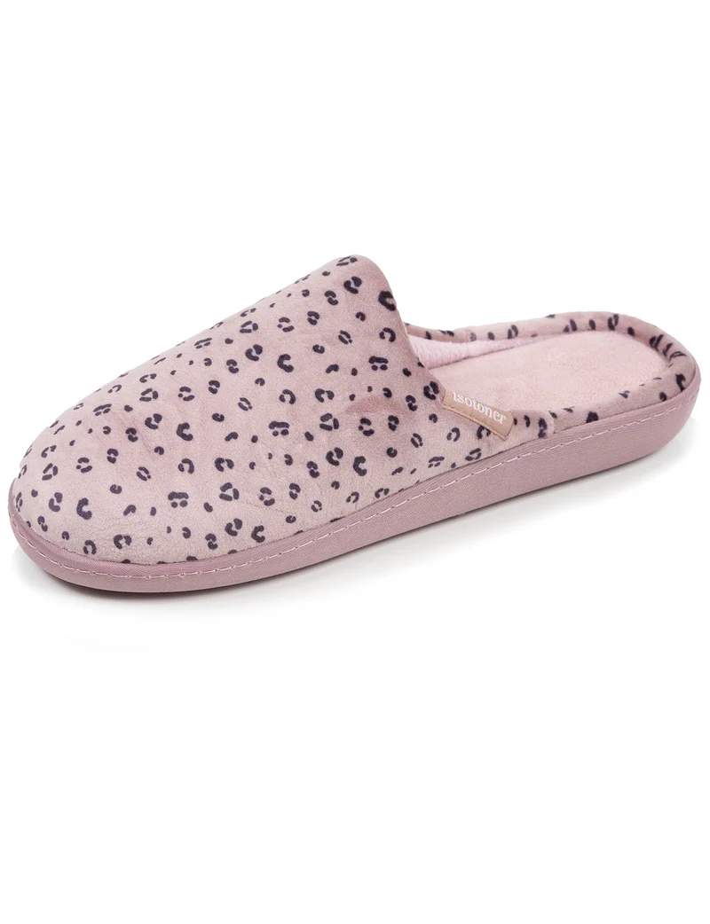 Chaussons mules Femme Léopard blush