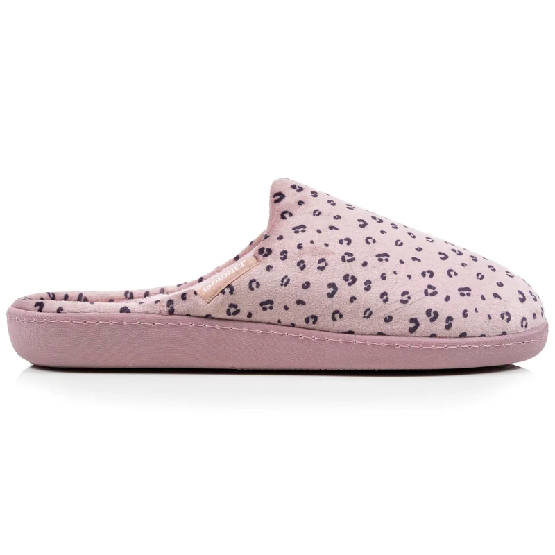 Chaussons mules Femme Léopard blush