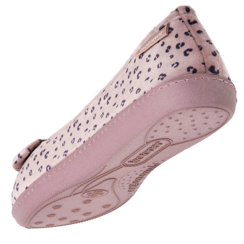 Chaussons ballerines Femme Léopard blush