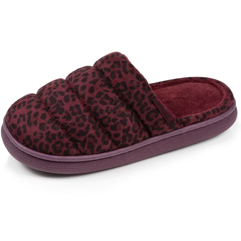 Chaussons mules Femme BLOUP Léopard bordeaux