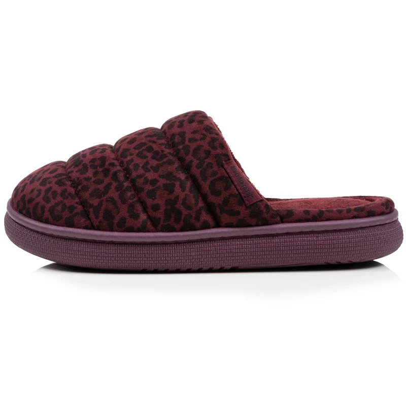 Chaussons mules Femme BLOUP Léopard bordeaux