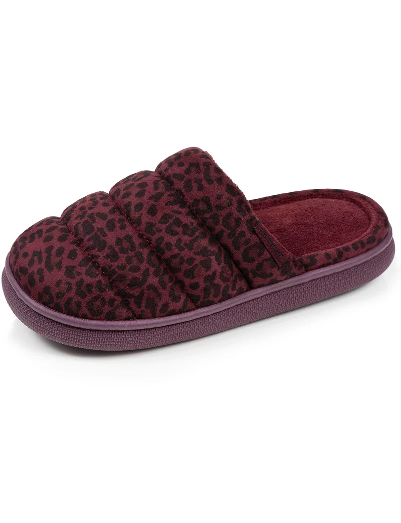 Chaussons mules Femme BLOUP Léopard bordeaux