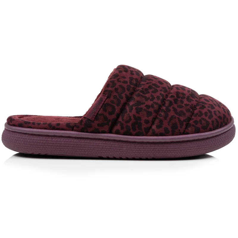 Chaussons mules Femme BLOUP Léopard bordeaux
