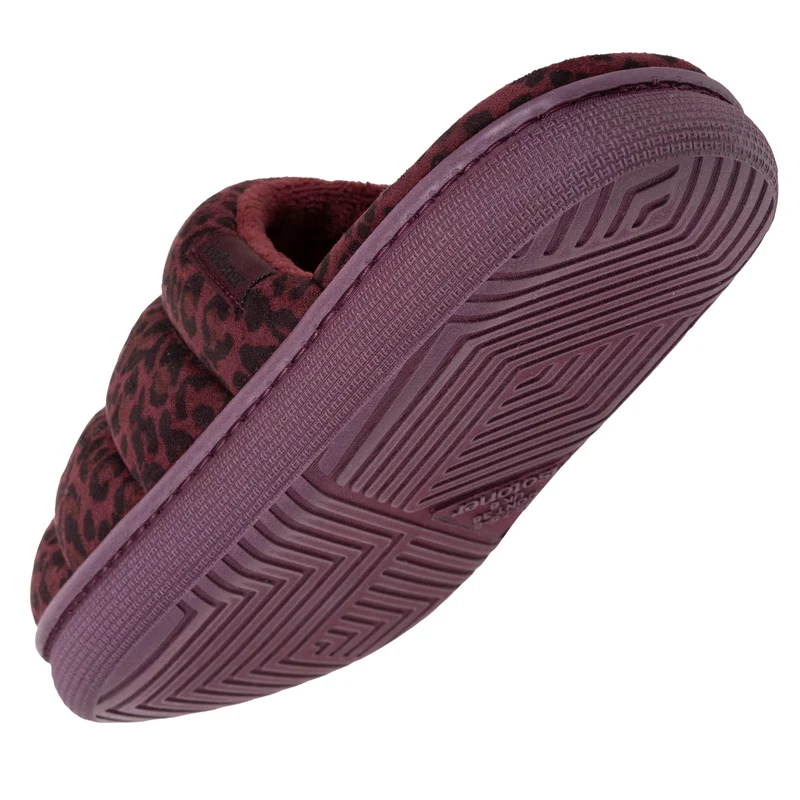 Chaussons mules Femme BLOUP Léopard bordeaux