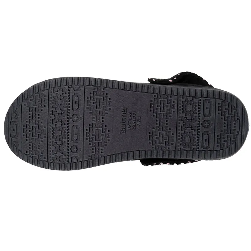 Chaussons mules plateforme Femme à bride Noir