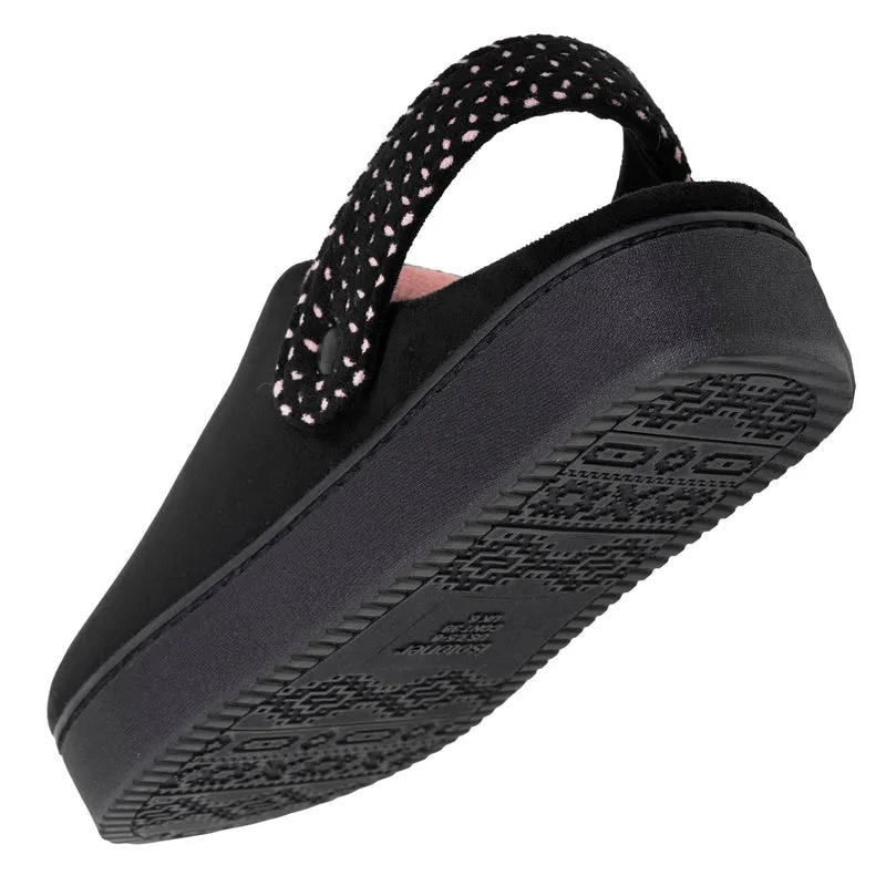 Chaussons mules plateforme Femme à bride Noir