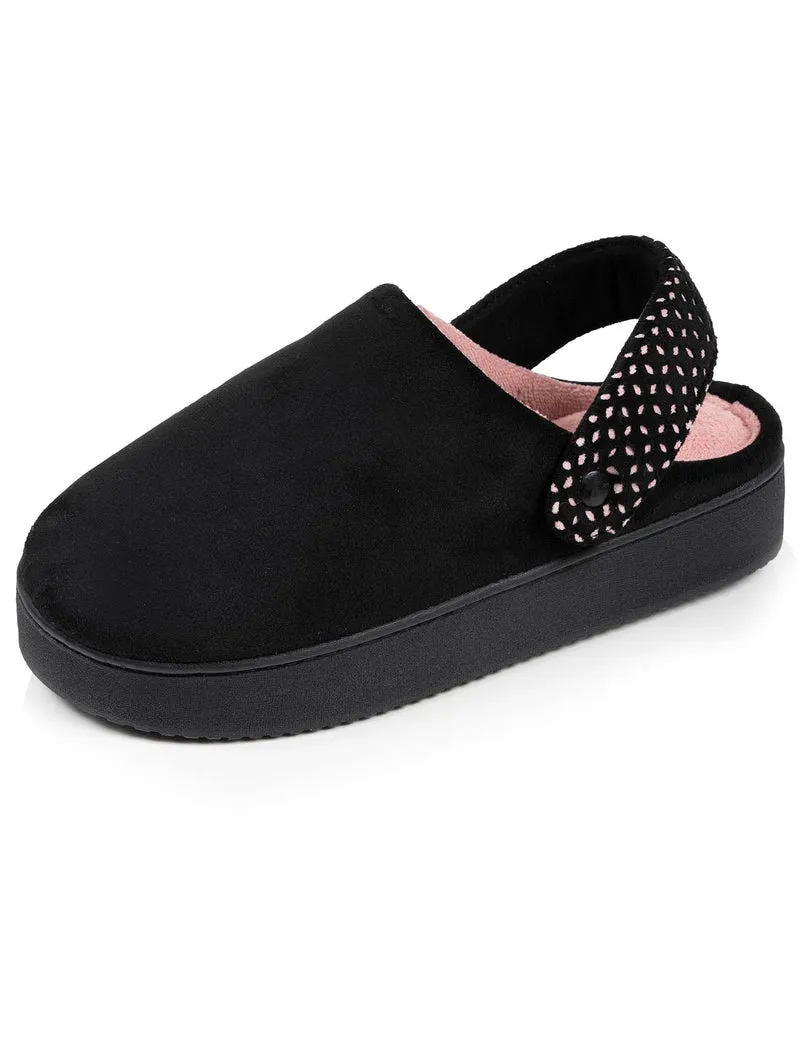 Chaussons mules plateforme Femme à bride Noir