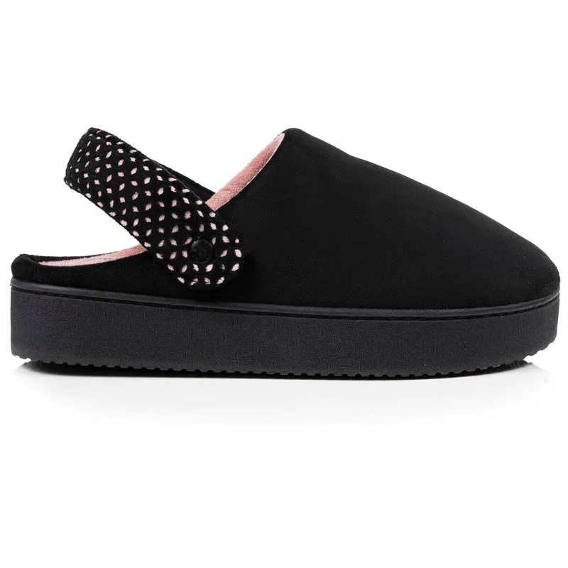 Chaussons mules plateforme Femme à bride Noir
