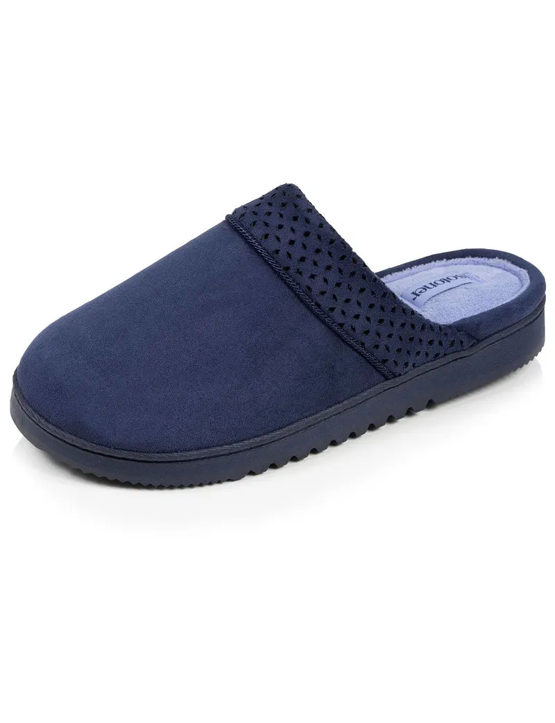 Chaussons mules crantées Femme Marine