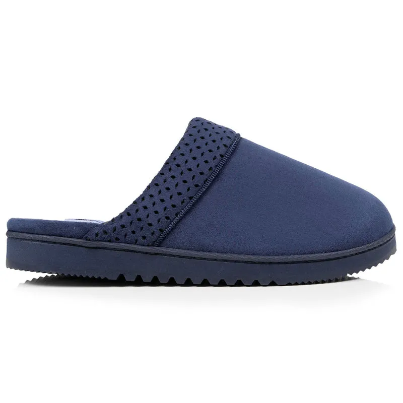 Chaussons mules crantées Femme Marine